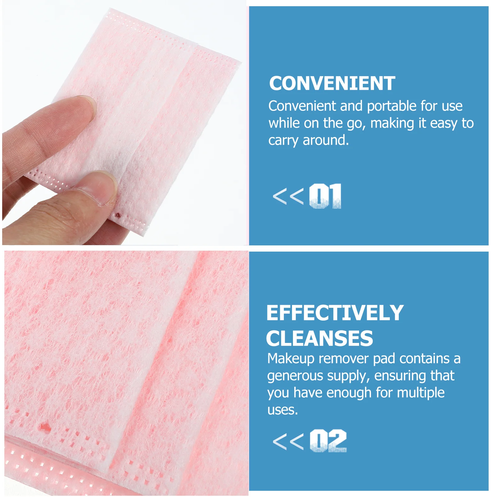 

30Pcs Makeup Remover Pads Soft Fiber Face Cleansing Pads Exfoliating Facial Makeup Wipes Portable for Women Facial Wipes