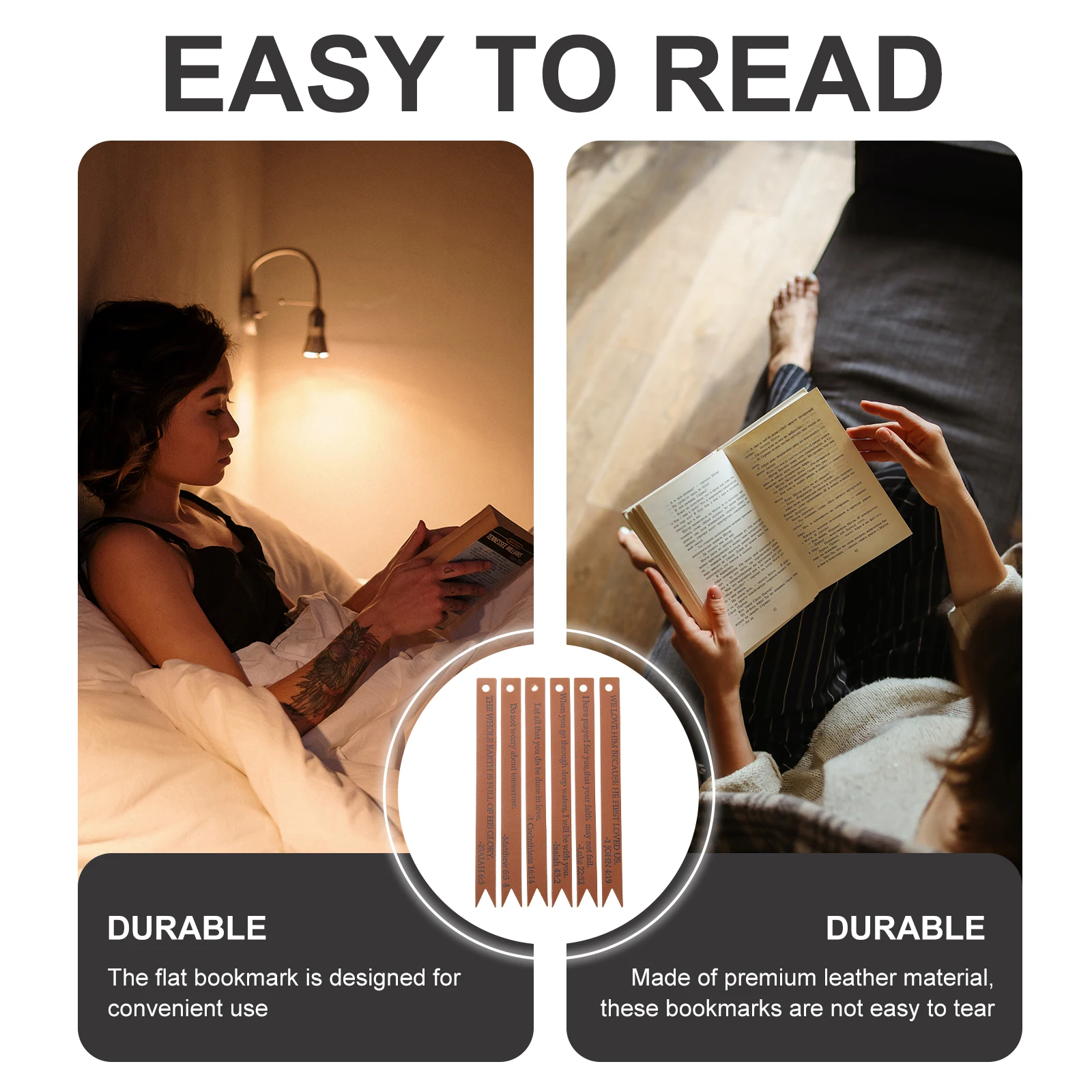 

6Pcs Christian Bible Bookmarks PU Page Markers Book Marks for Reading Gift Ideas Christian Bookmark