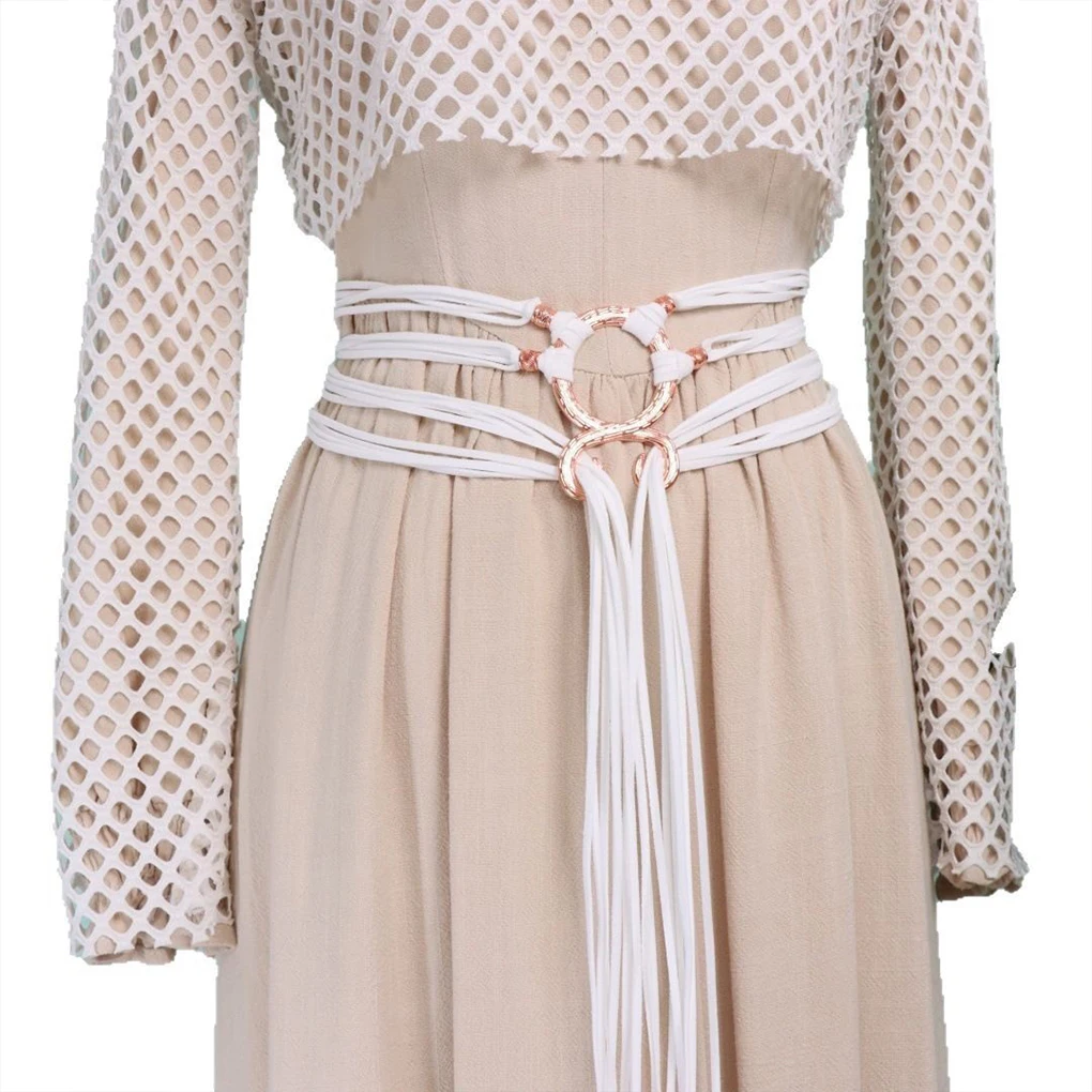 

Новинка 2025 года, винтажный металлический длинный ремень с веревочным узлом, нерегулярная пряжка на талии, цепочка на талию с крестом, декоративный пояс, аксессуары для викингов