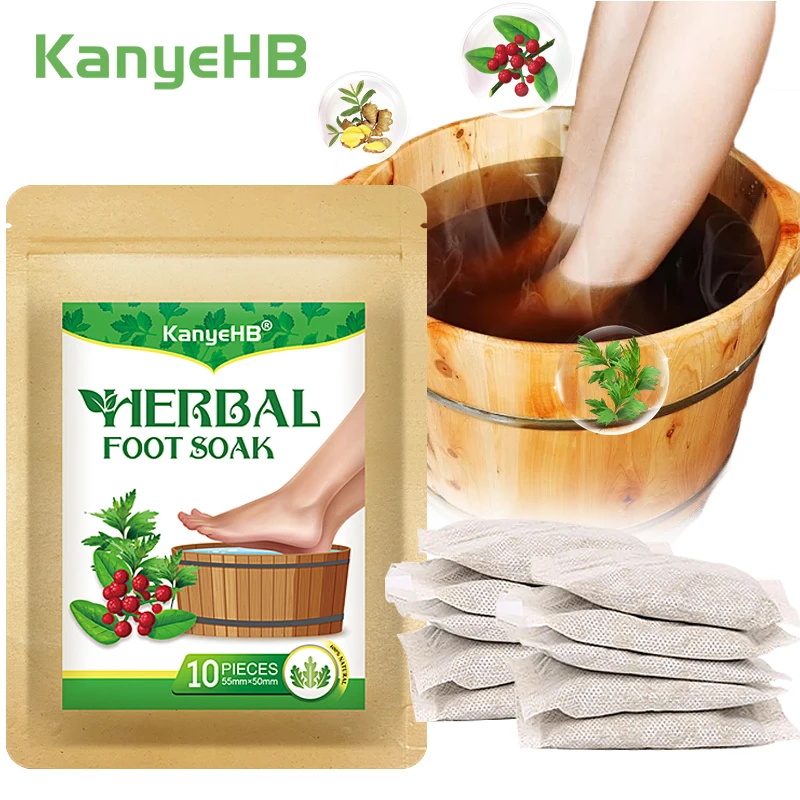 

10Pcs=1Bag Detox Foot Soak Herbal Lymphatic Health Promote Blood Circulation Improve Sleep Stress Remove Moisture Foot Bath W025