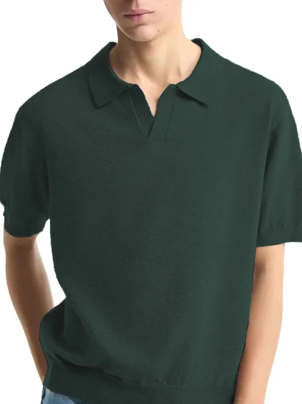 

American Sle O-Ne Knitted irt Men's Silk Cotton Ice Silk Slim ort Sve Sweatirt Cool Breathable Tennis irt...