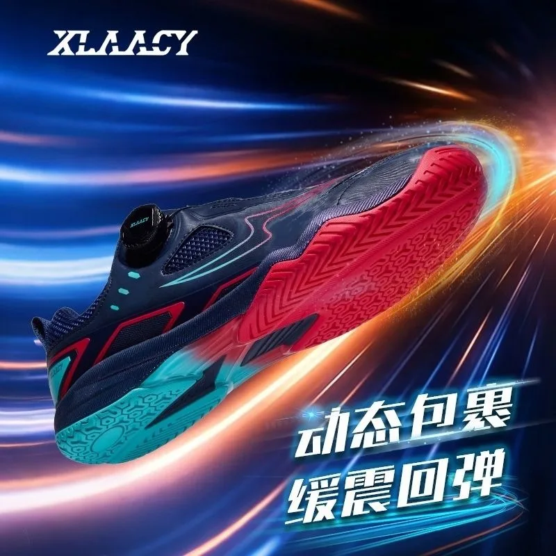 2026 New Arrival Table Tennis Sneakers Unisex Breathable Sports Shoes Anti-Slip Indoor Court Shoes Quick Lacing Badminton Shoes