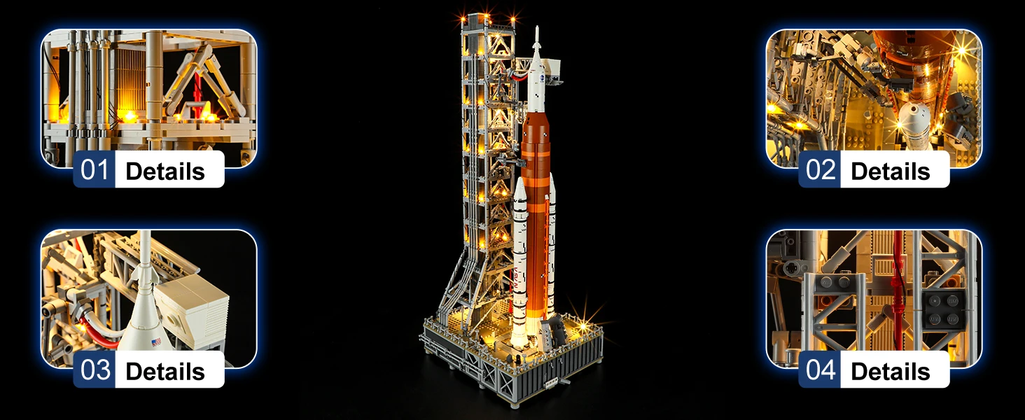 Hprosper LED Light for 10341 NASA Artemis Space Launch System Decorative Lamp With Battery Box (Not Include Building Blocks)