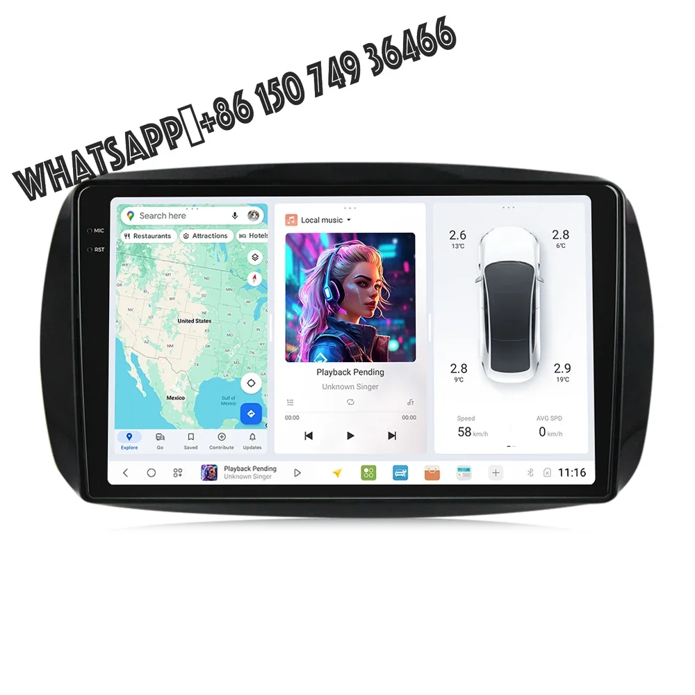 Auto Gps Navigation TPMS MEKEDE DUDU7 Android Car Radio Video Player Car-play for Benz Smart 2014-2020 360 Camera Cooling Fan