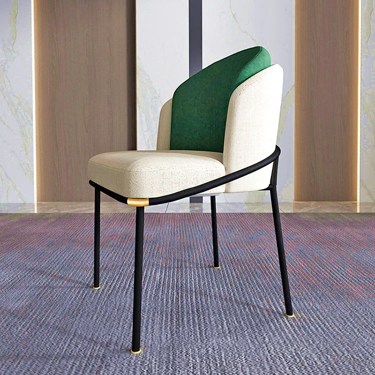 

For Minimalist Style Modern Dining Room Furniture Set Black and Gold Metal Legs Fabric Upholstered Dining Chair