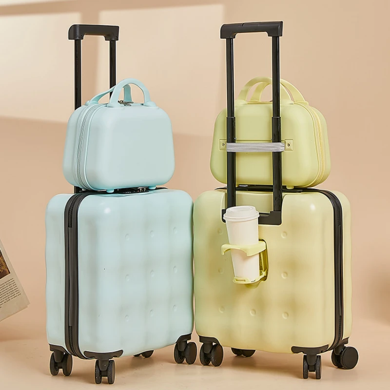 Petite Valise à Roulettes de 18/20 Pouces, Cabine à Fermeture Éclair, Grande Capacité, ABS + PC