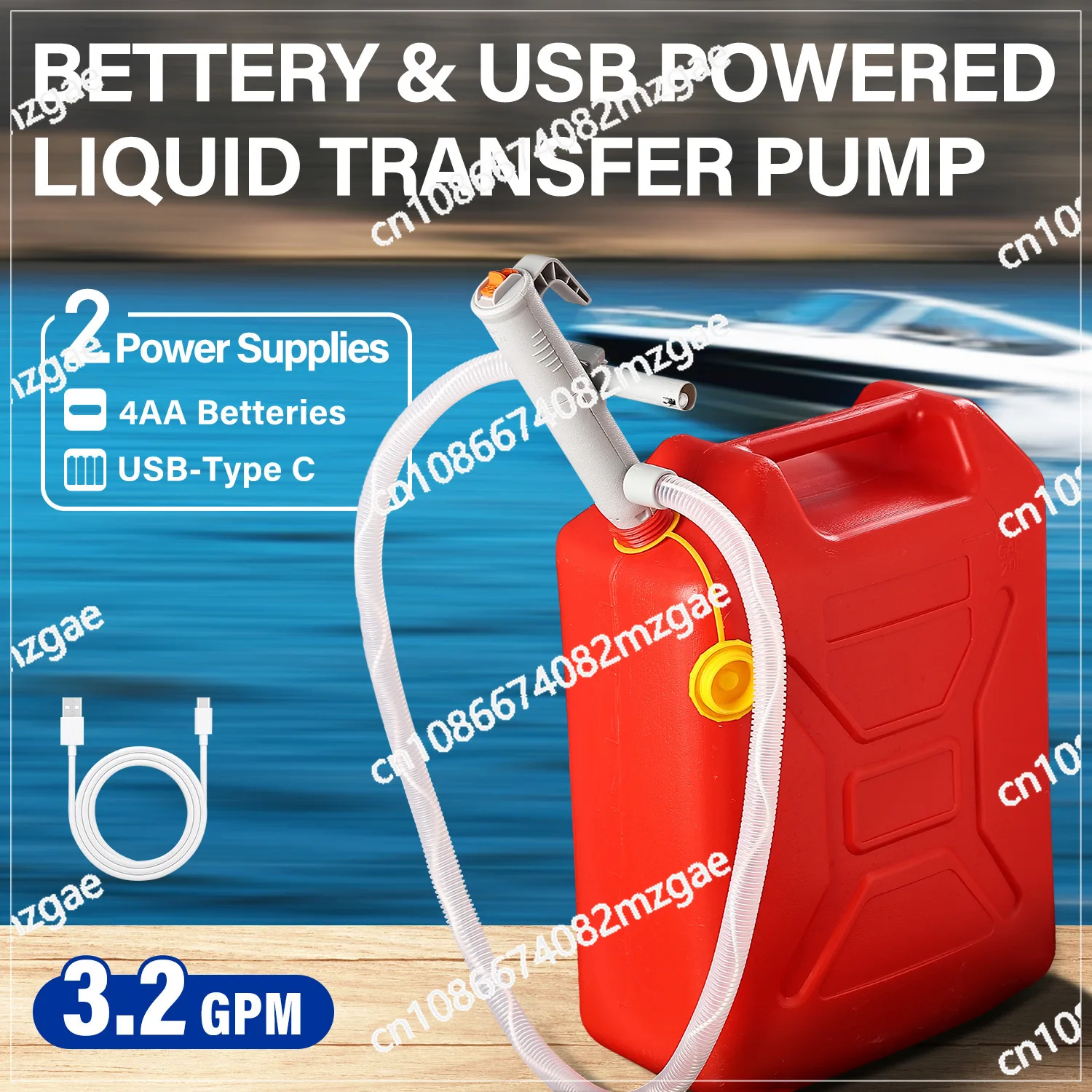 

Straight rod electric oil pump Non-corrosive liquid transfer pump Automobile motorcycle self-driving camping fuel pump