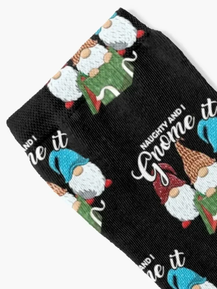 Naughty And I Gnome It - Christmas Gnome Socks soccer anti-slip christmas gift christmass gift Boy Child Socks Women's