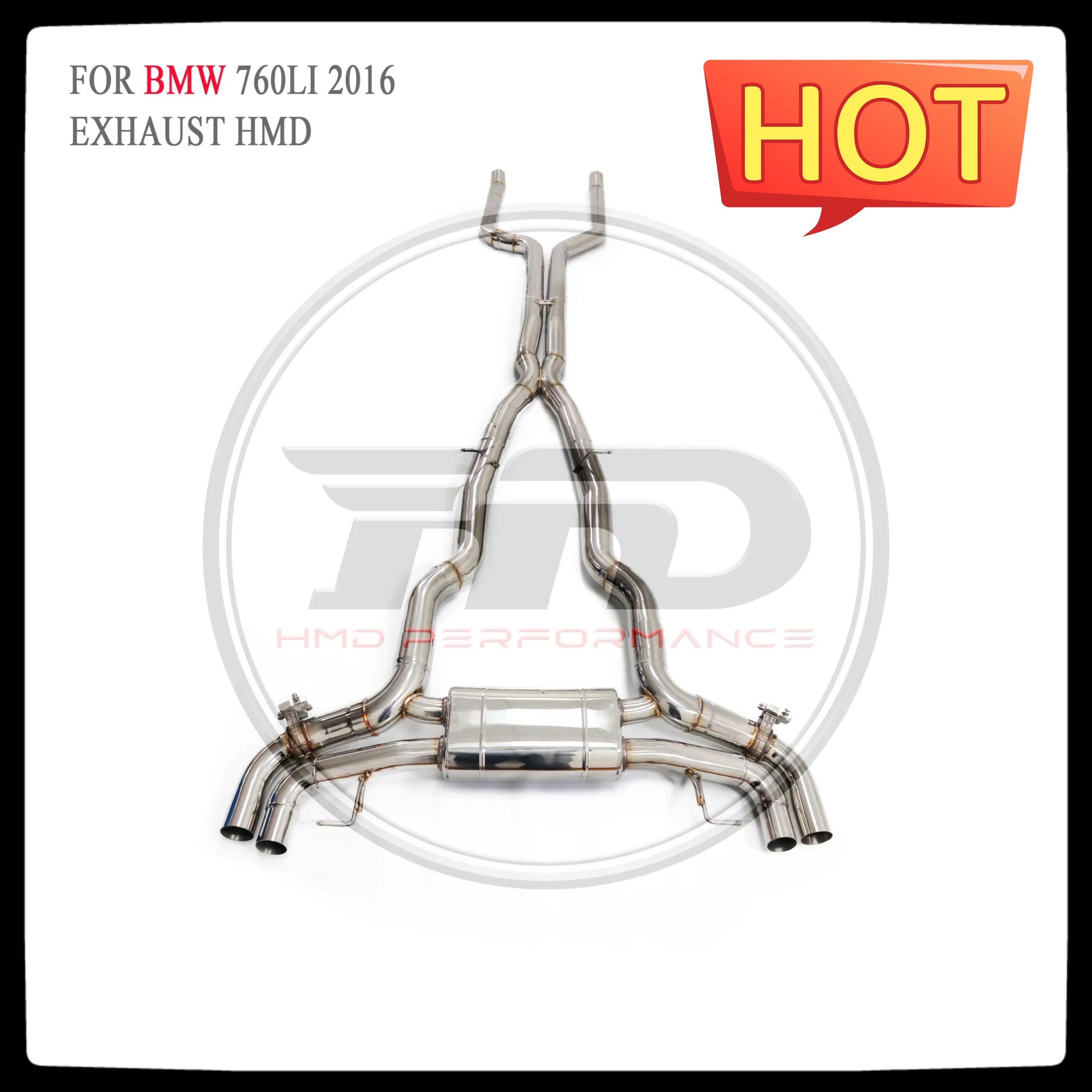 HMD Stainless steel Exhaust System Performance Valve Catback For BMW 760i 2016+ Car Muffler