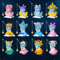 Mini Twelve Constellations Fishing Star Astronaut Series Decorative Toys Small Particle Assembly Building Blocks