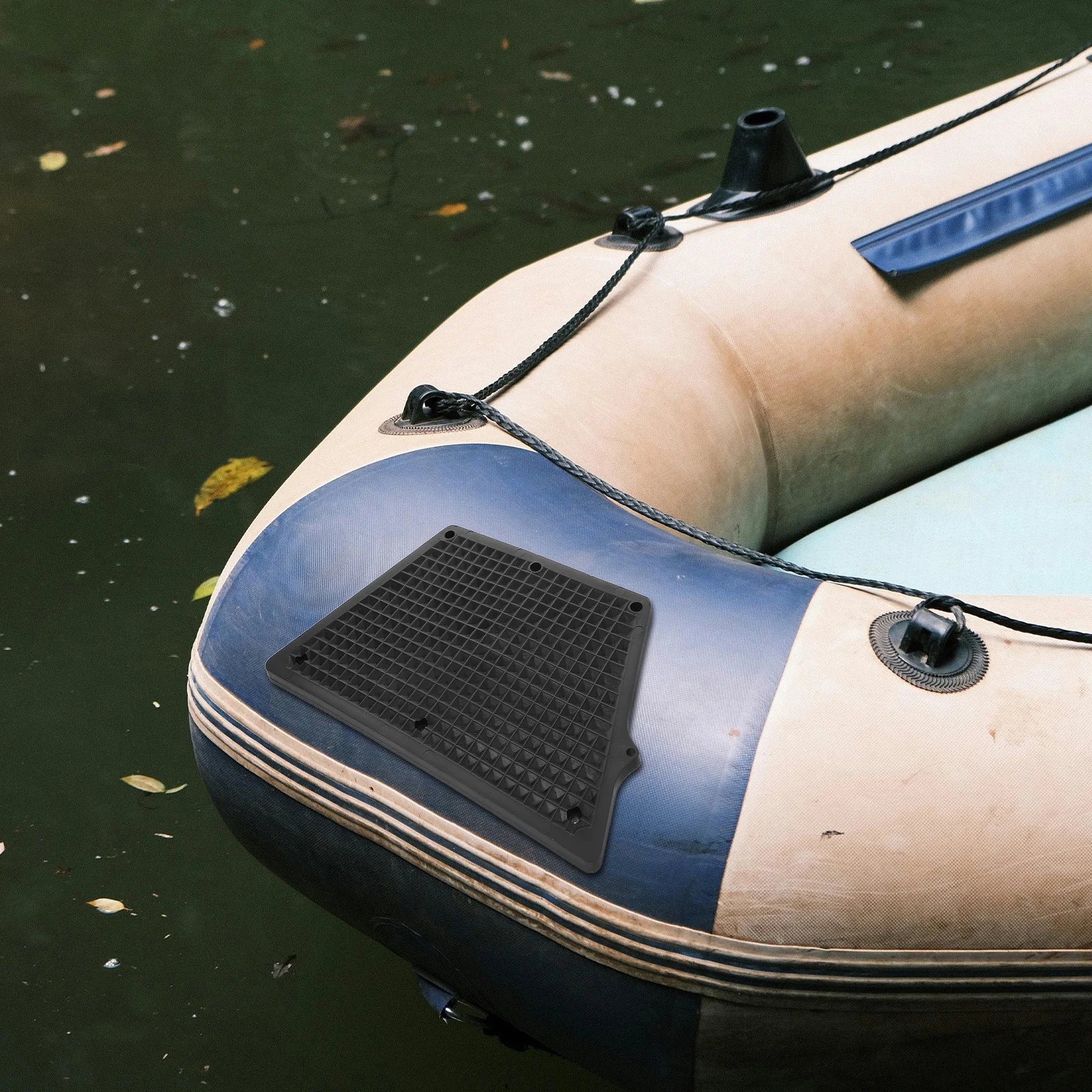 ملحقات قوارب الكاياك، لوحة تركيب خارجية من البلاستيك الأسود، دعامة محرك لقارب قابل للنفخ، زورق يخت، دعم رافدة #3