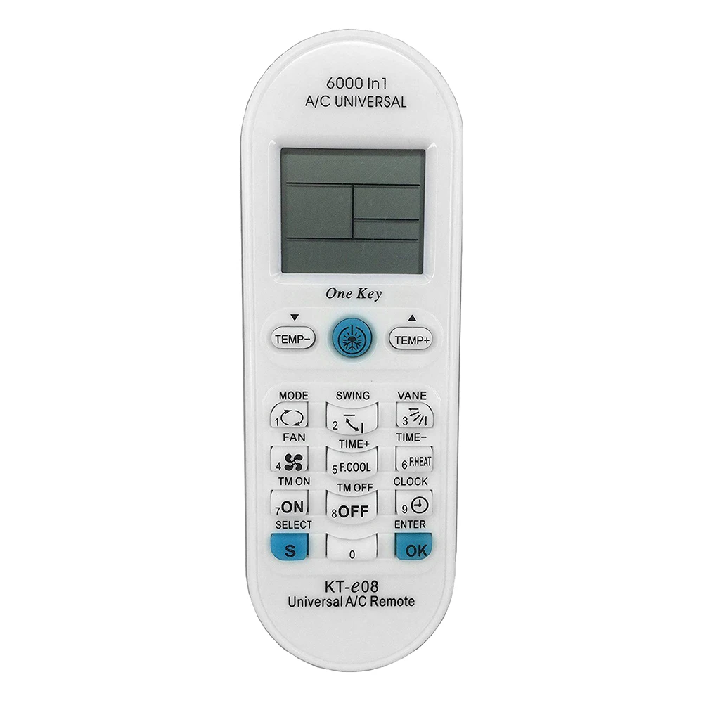 New KT-e08 6000 in 1 Universal AC Remote For Fujitsu GREE AUX Panasonic Midea Hitachi HISENSE Air Conditioner