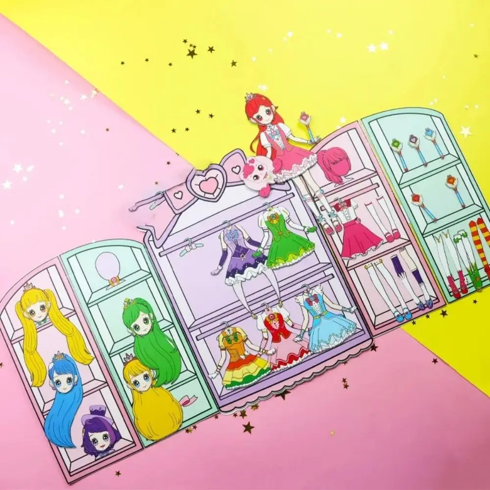 Nessun taglio di carta Casa Ragazza Carta fatta a mano fai-da-te Libro silenzioso Adesivo manuale Principessa Fai da te Simpatico libro principessa Puzzle per bambini