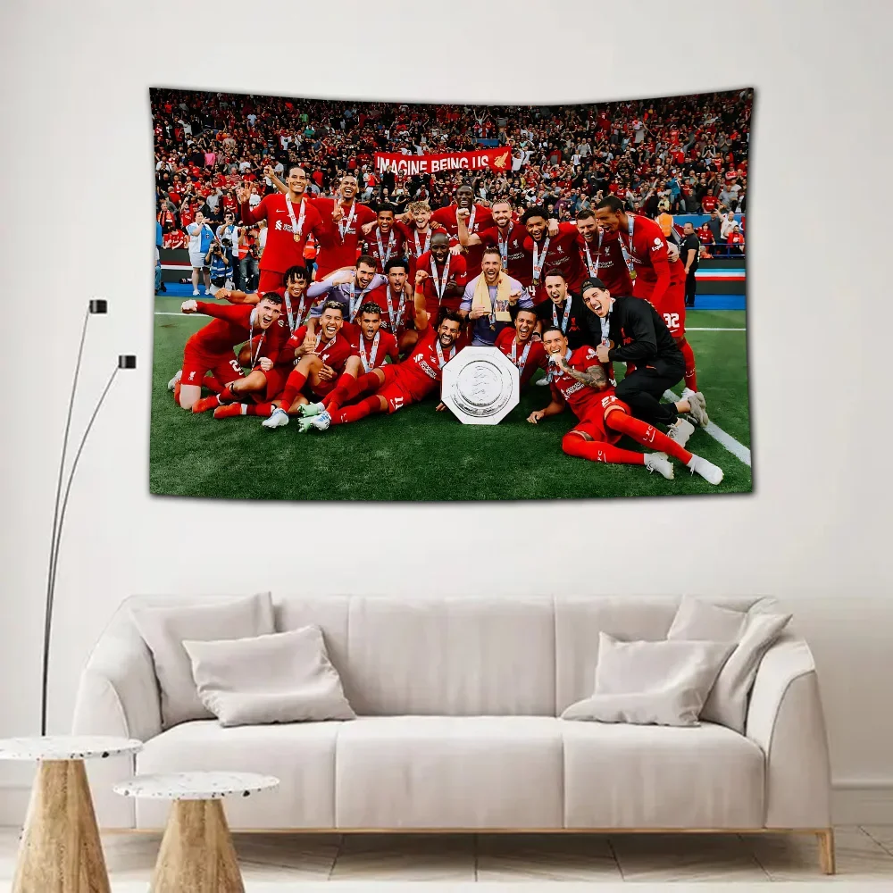 Football Luis Dorm Living Room Background Wallpaper Liverpools Tapestry Wall Art Hanging Cloth Accessorie Banner Flag Decoration