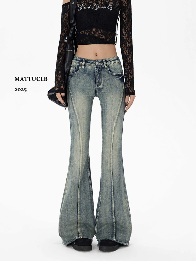 

Осень-зима 2022, женские джинсовые расклешенные брюки Gyaru, джинсы Bootcut Y2k Harajuku, мешковатые джинсы с низкой посадкой, японский новый цвет