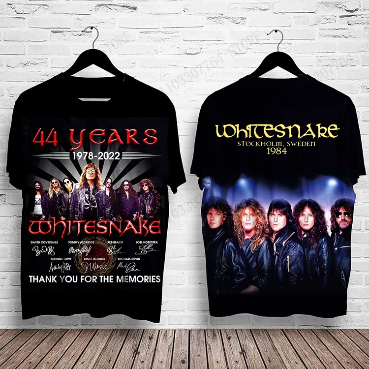 

New Metal Rock Band Whitesnake 44 Years 3D Print T-shirt Men Fashion Hip Hop Short Sleeve Outdoor Tops Tees Women Tshirt Skin