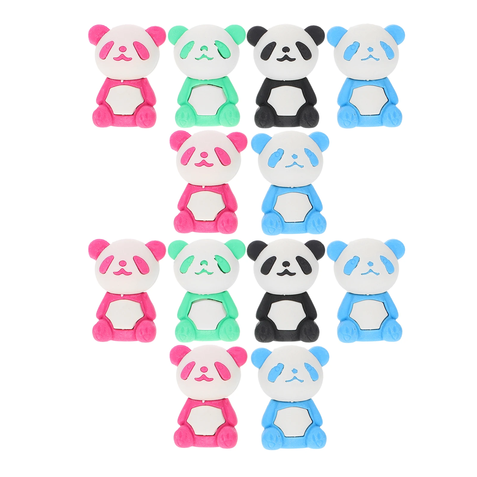 

16 Pcs Panda Eraser Cute Cartoon Animal Small Rubber Stationery for Kids Christmas Gift School Supplies Students Tools