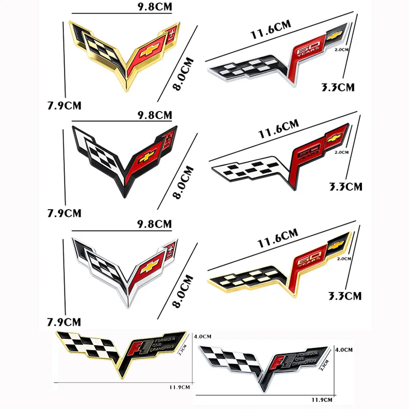 Coche Corvette 60 aniversario emblema pegatina accesorios para Chevrolet Cruze Sonic Trax Camaro Captiva Equinox Z71 Aveo Spark SS