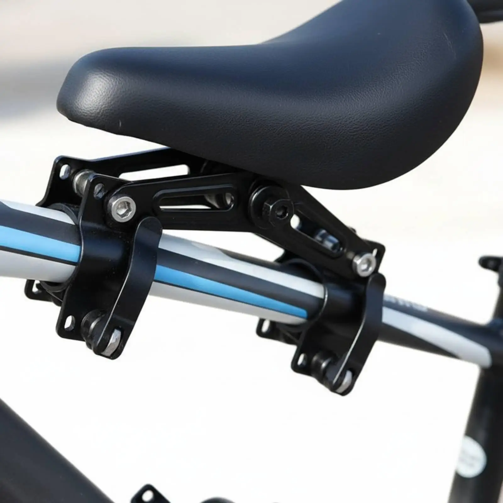 Children Bike Seat Front Mount for MTB 26 Inch with Double Screw Fixing and Foldable Foot Pegs for Toddler