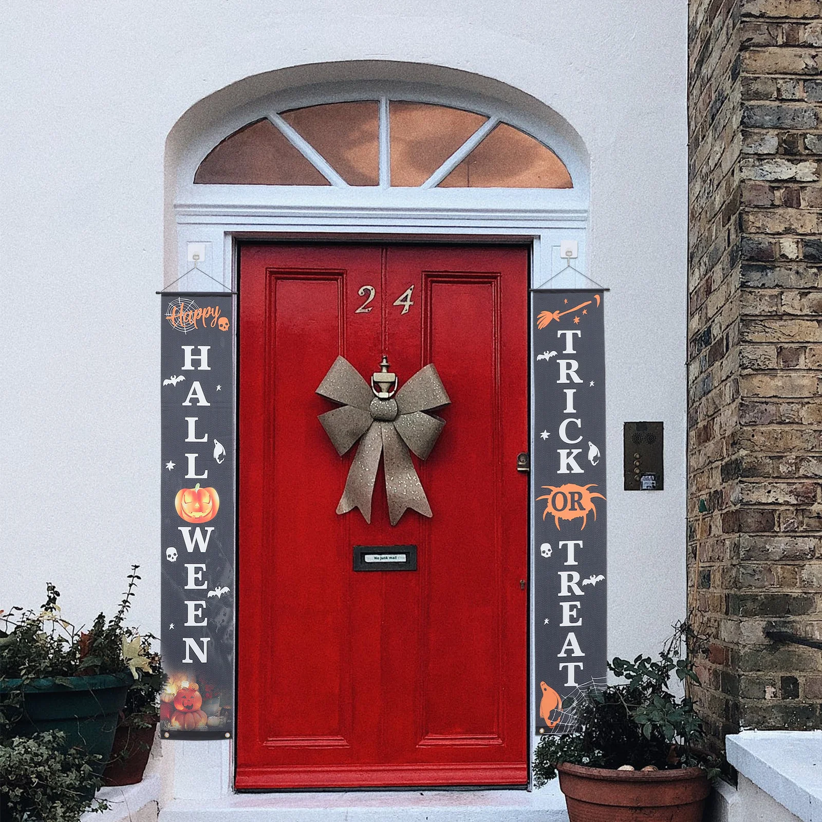 

1Set Halloween Door Couplets Classic Front Door Porch Hanging Banner Perfect Halloween Party Decorations Indoor Outdoor Supplies