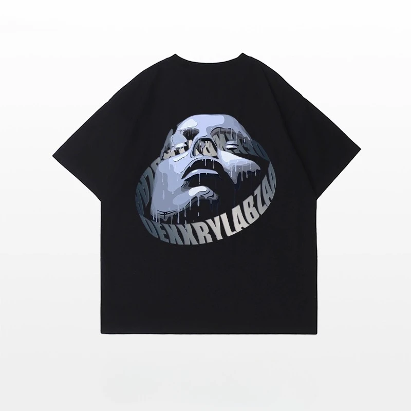 

Retro Letter Figure Print 100%Cotton Men Women T-shirt Summer Autumn Daily Outdoor Sports Party Casual Loose Street Short Sleeve