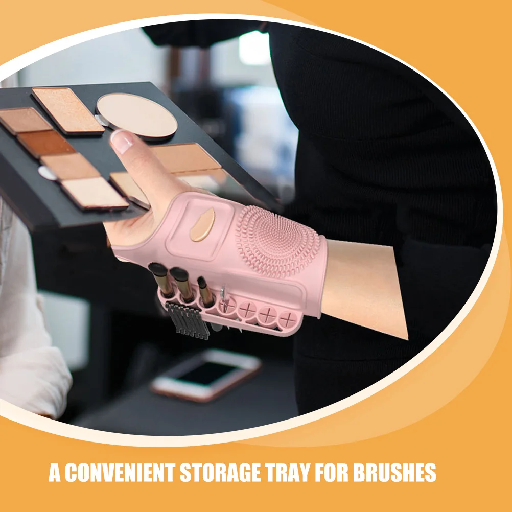 Pulseira de silicone para maquiagem, ajustável, multifuncional, paleta de mistura, armazenamento de pincéis, maquiagem, ferramentas de beleza, acessórios