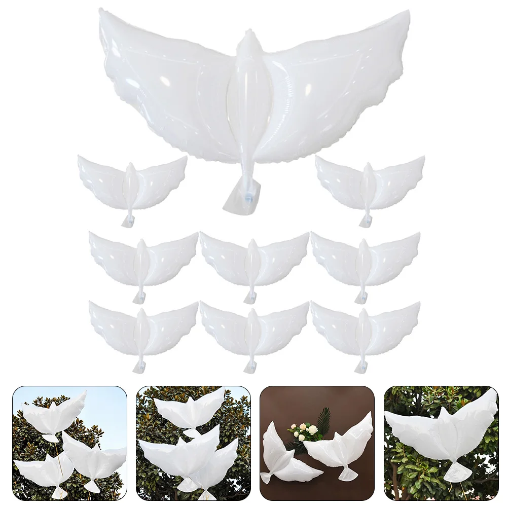 

10Pcs Aluminium Film Dove Balloons Birthday Party Wedding Festival Outdoor Decoration Balloon Props Party Balloons
