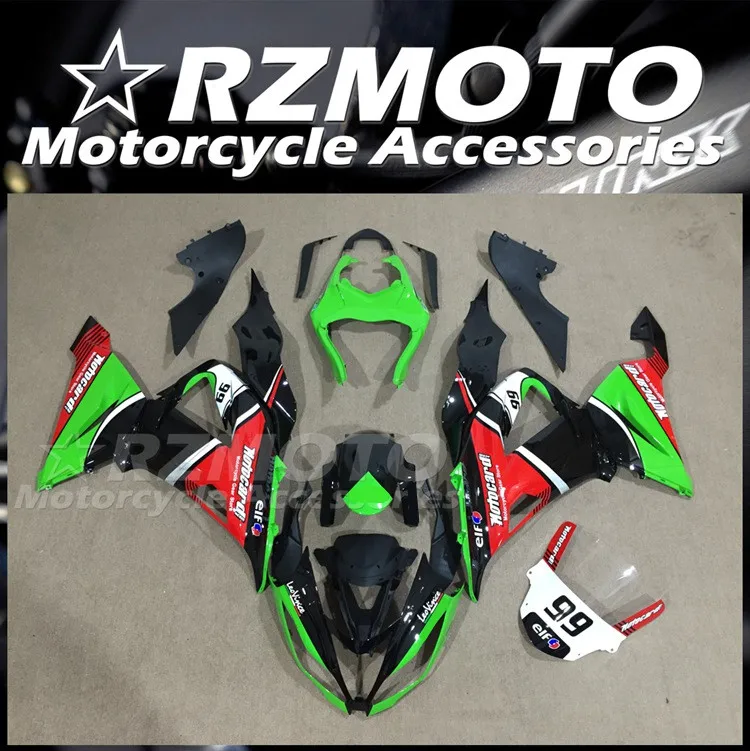 4Gifts New ABS Fairings Kit Fit For KAWASAKI ZX-6R 13 14 15 16 17 636 2013 2014 2015 2016 2017 2018 Bodywork Set Green Red Black