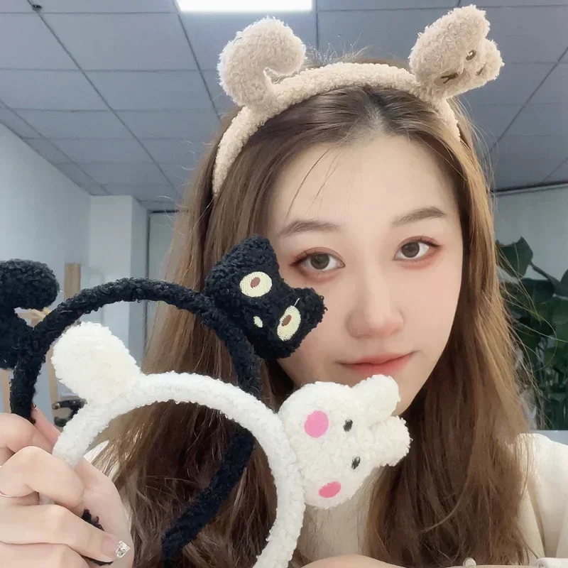 Cat Ear Headband For Women Hair Hoop band Girl Fashion Hair Accessories Wash Up Plush Furry Bear Ear Costume Headwear Barrettes