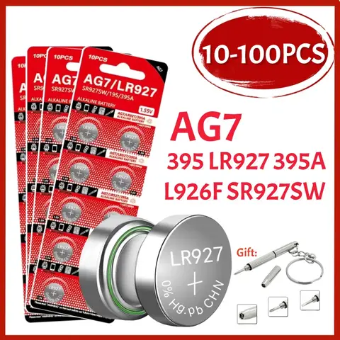 10-100PCS AG7 395 Alkaline Battery LR927 395A L926F SR927SW Button Battery Cell Battery for Watch Toys Control Calculator