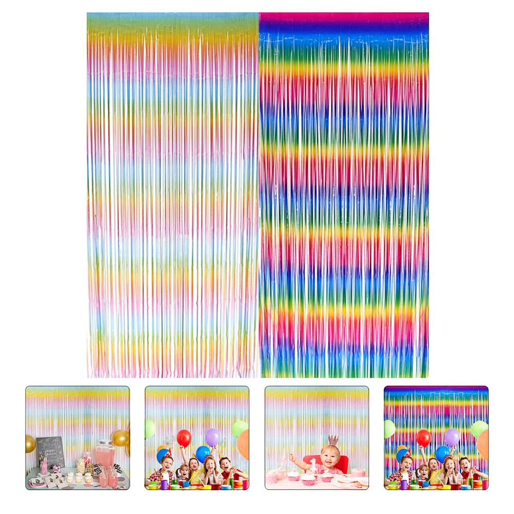 

2 Pcs Decoration Stage Tassel Curtains Reusable Party Favor The Pet Wall Festive Background