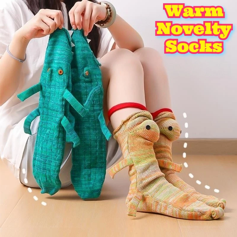 Winter Warm Novelty Funny Socks Cartoon Character Cozy Thermal Gifts Adults Couples Hilarious Christmas Party Unisex Gag Gifts