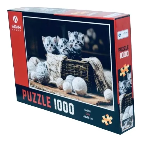 Man Games Cat Themed 1000 Piece Jigsaw Puzzle