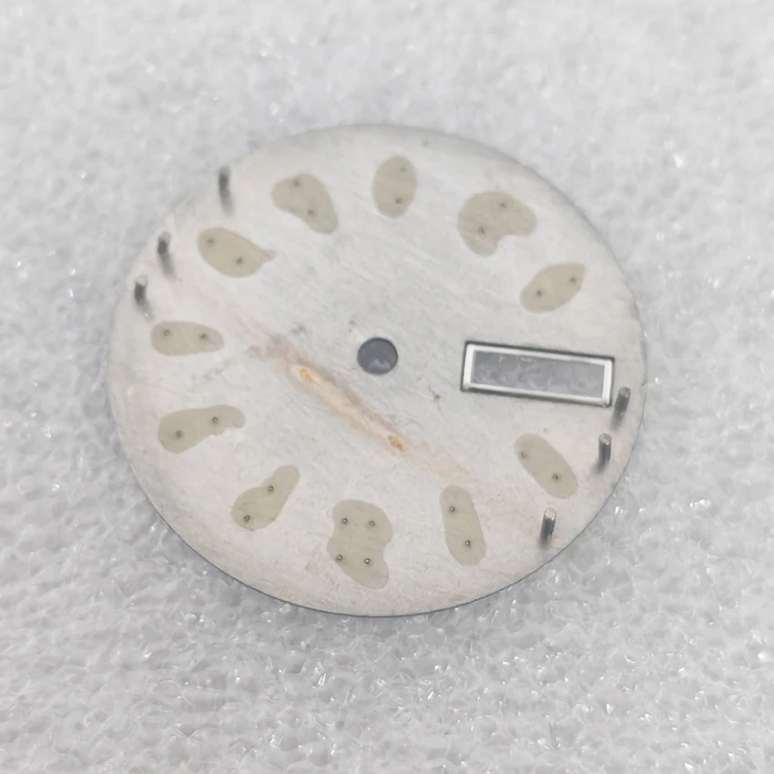 28.5mm Watch Dial Compatible with NH36 4R 7S Movement Watch Face with Studs Dual Calendar Green Luminous Dial
