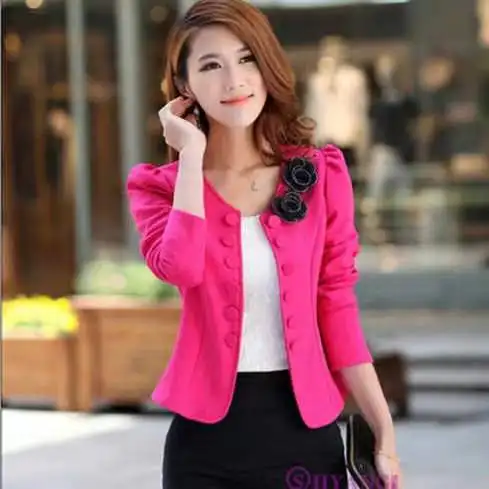 

NEW Chic Basic Solid Color Women Short Coats Fashion Blazer Long Sleeve Woman Slim Short Suit Elegant Jacket Female Korean