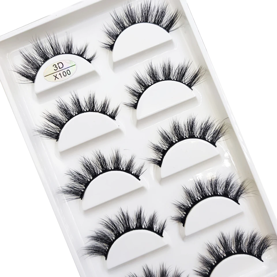 Nuevo: 5 pares de pestañas postizas 3D naturales, maquillaje de visón, postizas, herramientas de belleza H13 Cat 5