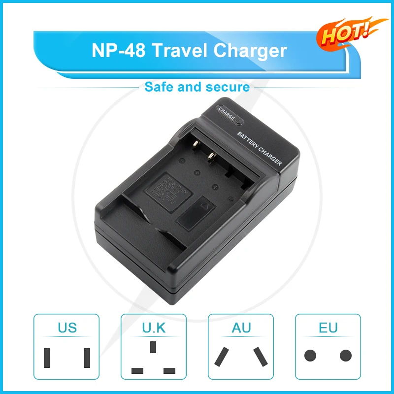 NP-48  FNP48  NP 48  Li-ion Battery Travel Charger for Fuji Digital Cameras FinePix XQ1 XQ2