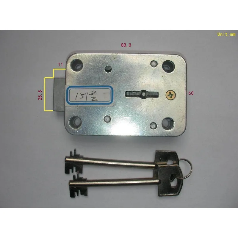 Type 151 single lock cylinder safe deposit box lock, safety cabinet door lock, security lock, SAFE DEPOSIT BOX LOCK