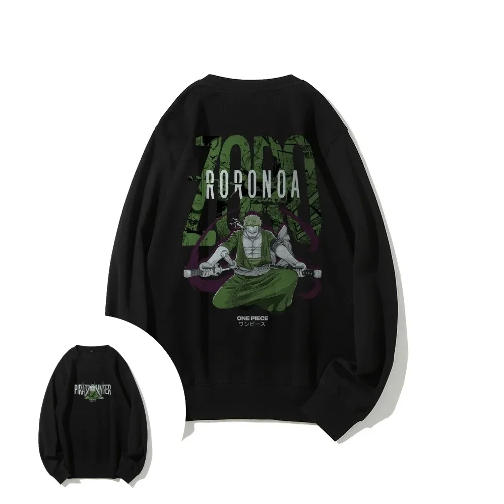원피스 남성용 스웨트 셔츠 로로노아 조로 일본 애니메이션 후드티 봄과 가을 소년 아동용 긴팔 부모-자식 의상