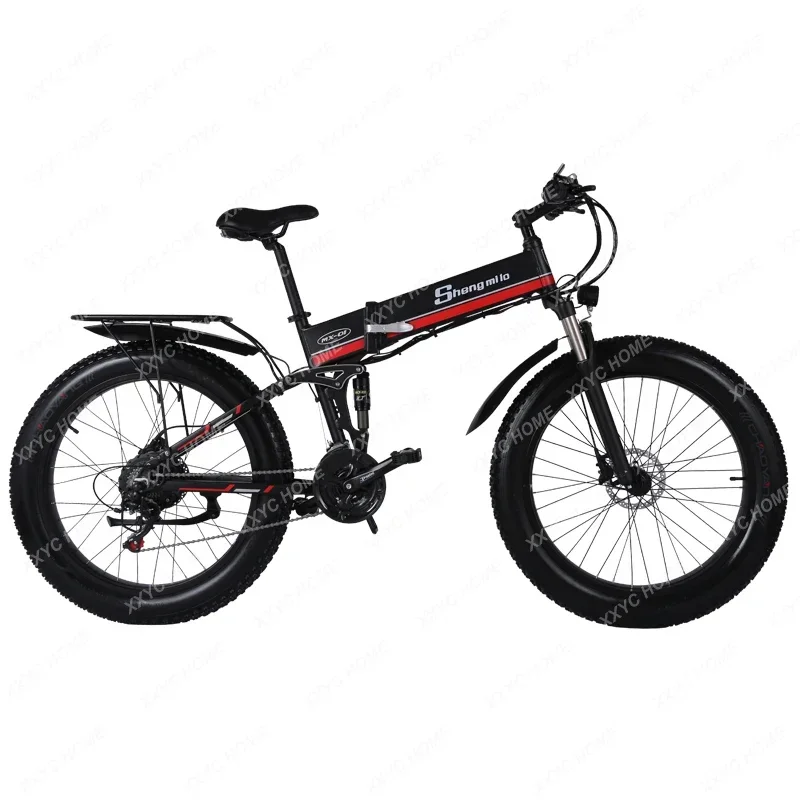

26-Inch Folding Electric Power Car 4.0 Fat Tire Snow Aluminum Alloy Mountain Bike Lithium Battery Walking Power
