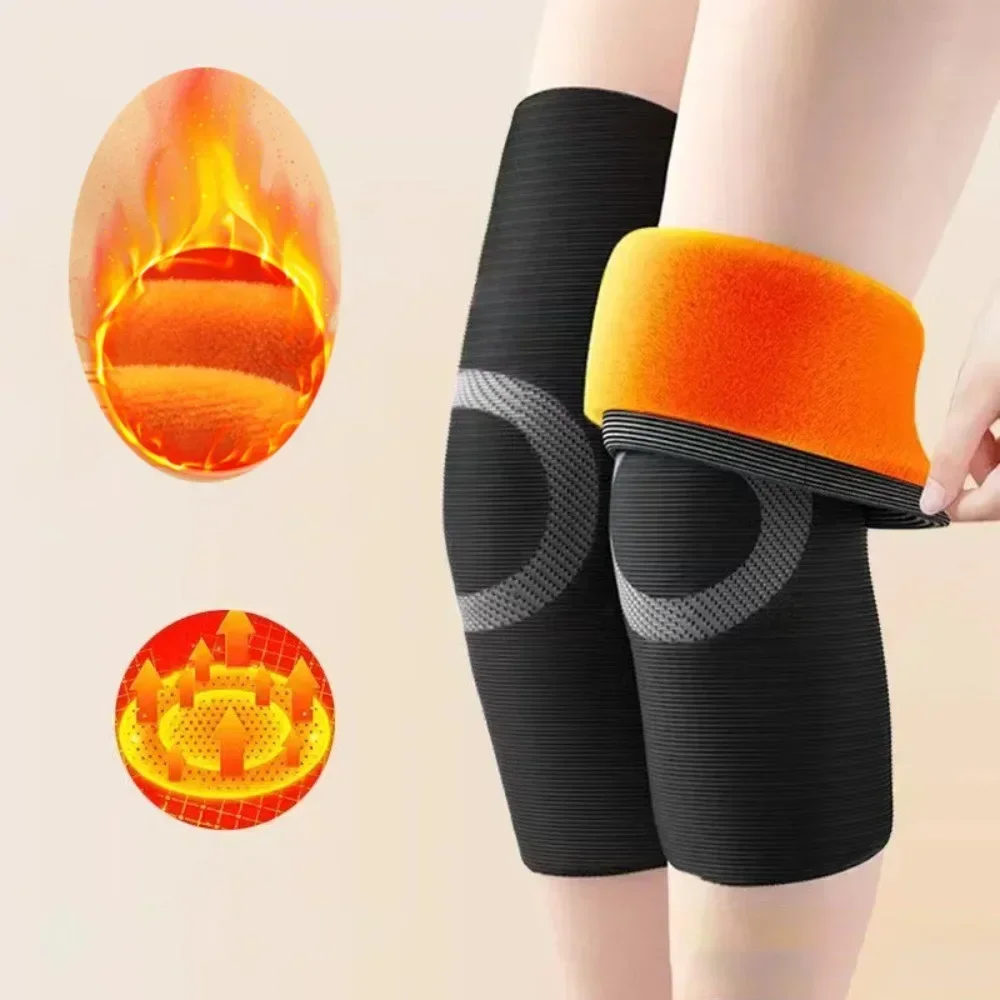 Winter Warm Knee Pads for Women Leg Warmers Men Old People Cold Leg Arthritis Kneepad Knee Support Rabbit Fur Knee Protector