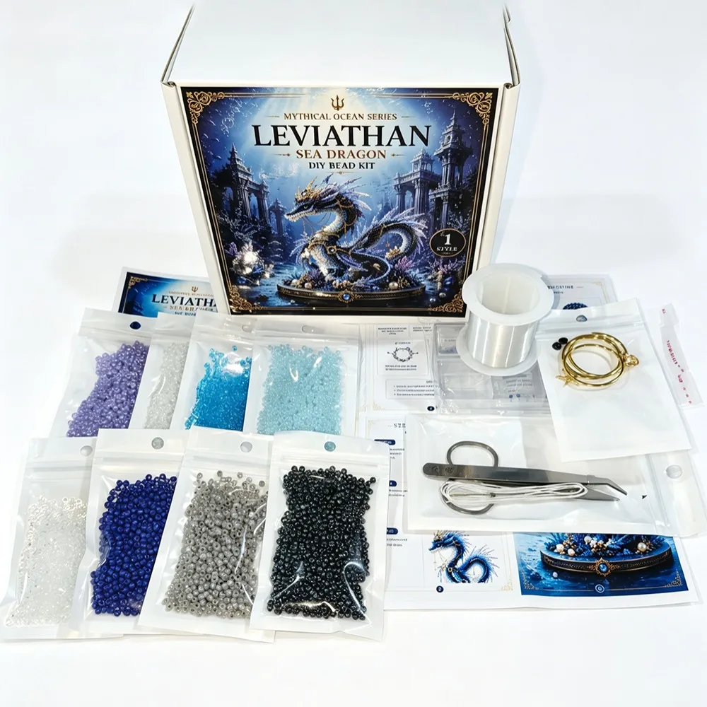 3D Design Ocean Animals Beaded Kits Beginner Friendly Material Package DIY Beadwork Craft Kit Bead Craftsmanship Handmade