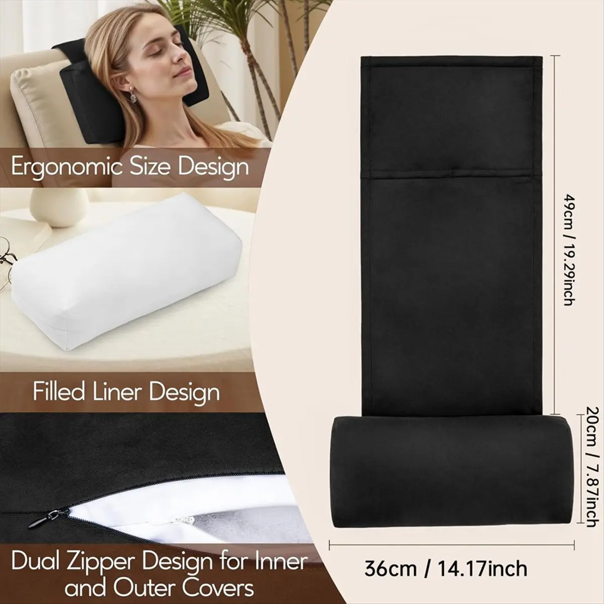 B-est Neck Pillow for Recliner Chair, Adjustable Recliner Pillow for Headrest, Soft Velvet Non-Slip Head Pillow for Recliner B