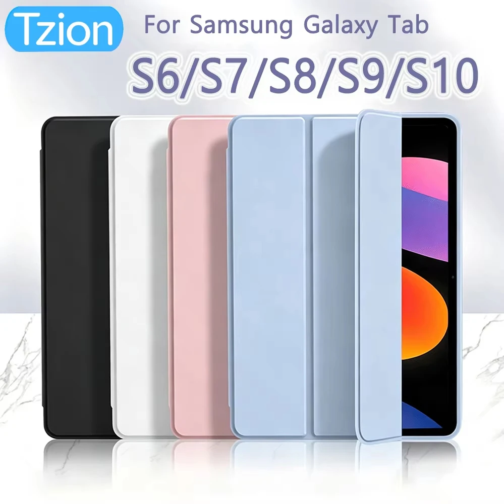 Tablet Case For Samsung Galaxy Tab S6 S7 S8 S9 S10 Lite FE 10.4'' 10.9'' 11 inch X400 X510 X700 X710 T870 Flip Stand Cover Soft