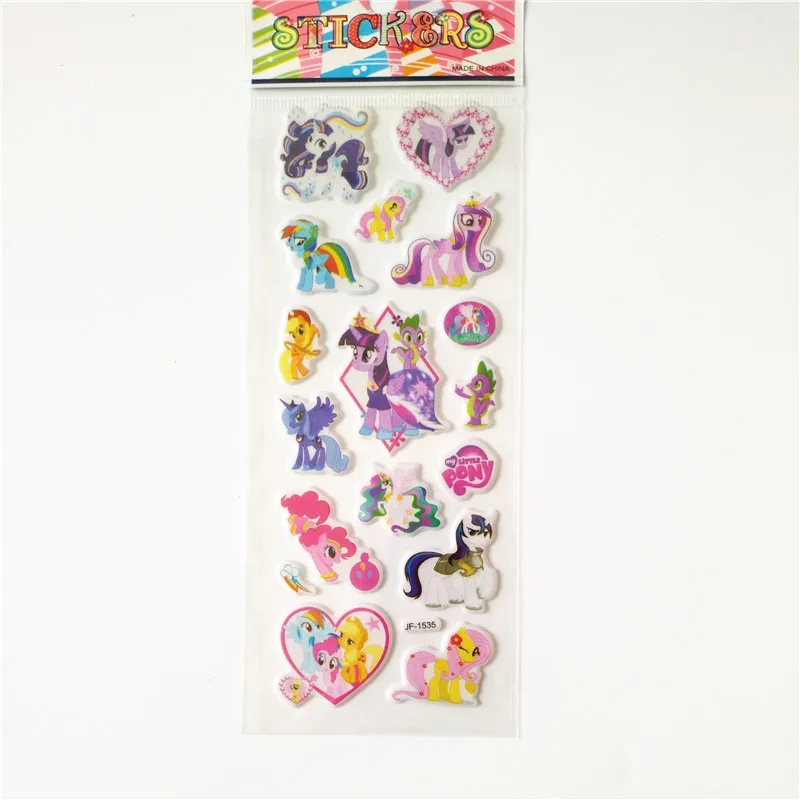 6 Sheets Cartoon Anime Little Horse Toy Girl Unicorn Stickers for Portable Luggage Skateboard Ponies Bubble Stickers