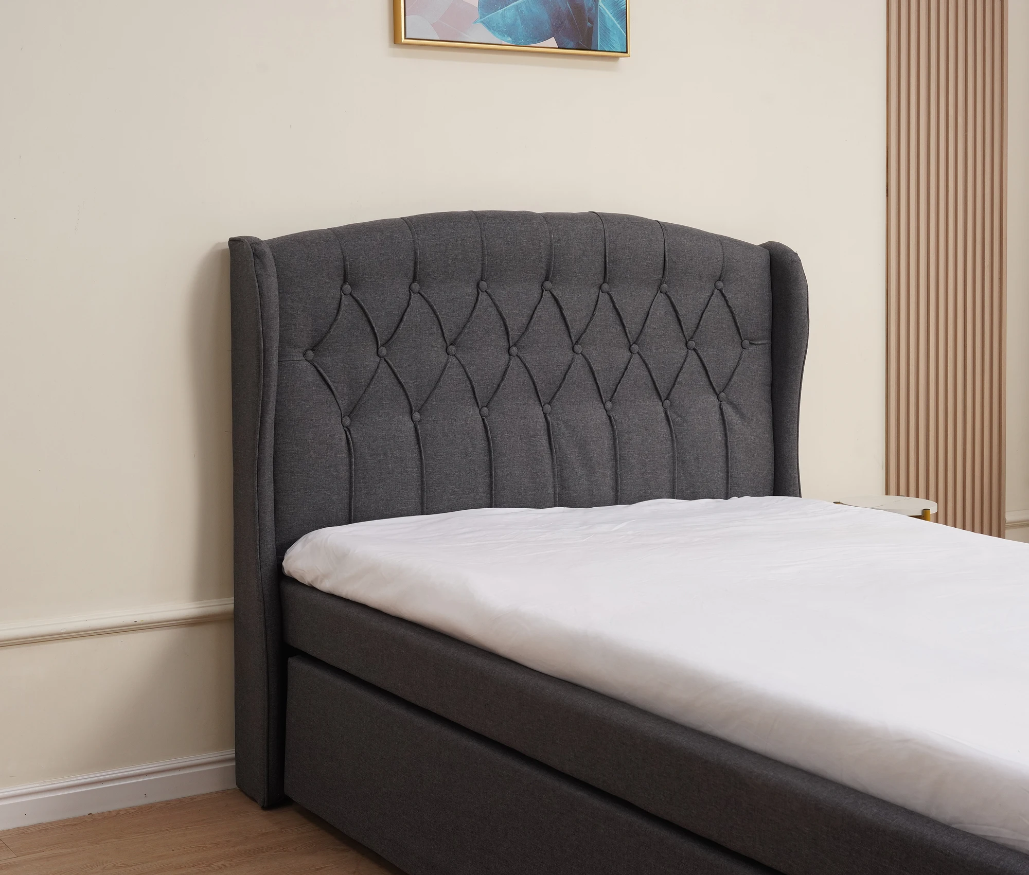 Queen Double Size Fabric Folding Bed Leather PU Beds With Additional Pull Out Trundle Beds for Children Guests Friends