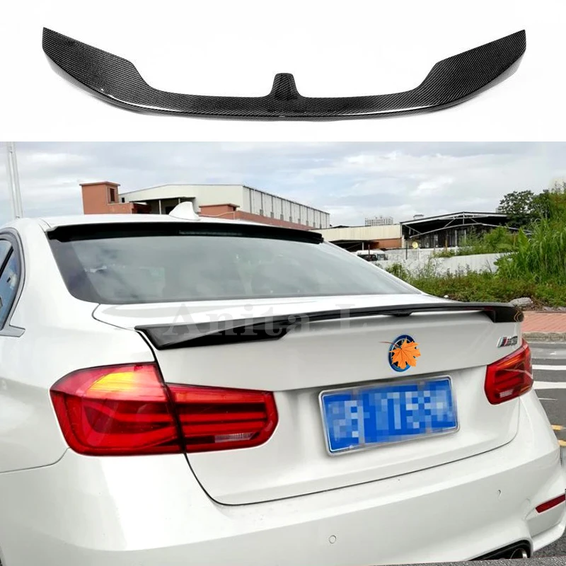 For BMW 3 Series F30 2013--2019 Year K Style Spoiler Sport ABS Plastic Primer Black Carbon Look Rear Wing Body Kit Accessories