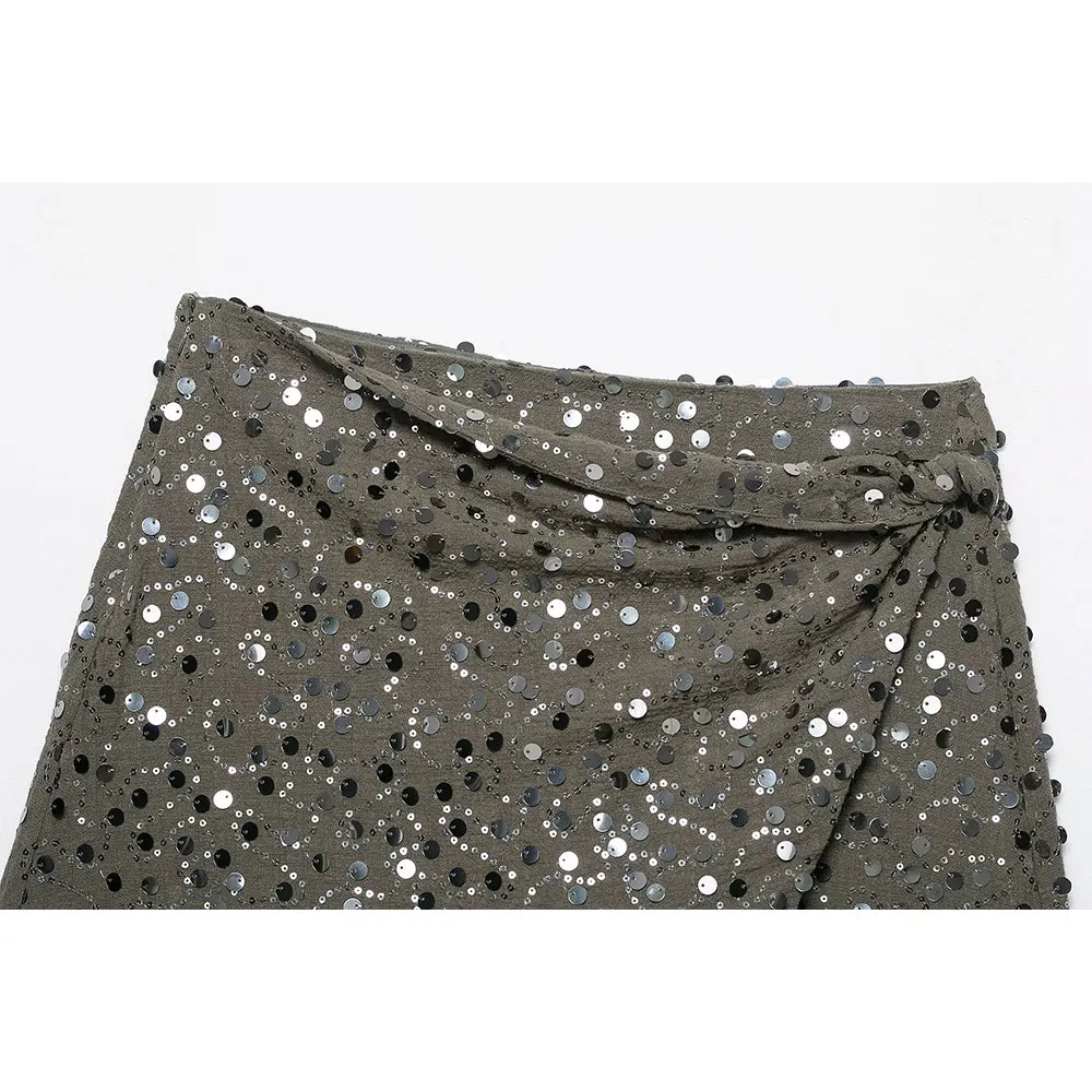 تنورة نسائية صغيرة من DUOPERI Y2K على شكل حرف a مع سحاب جانبي مطرز بخصر عالٍ تنانير غير رسمية للسيدات أنيقة