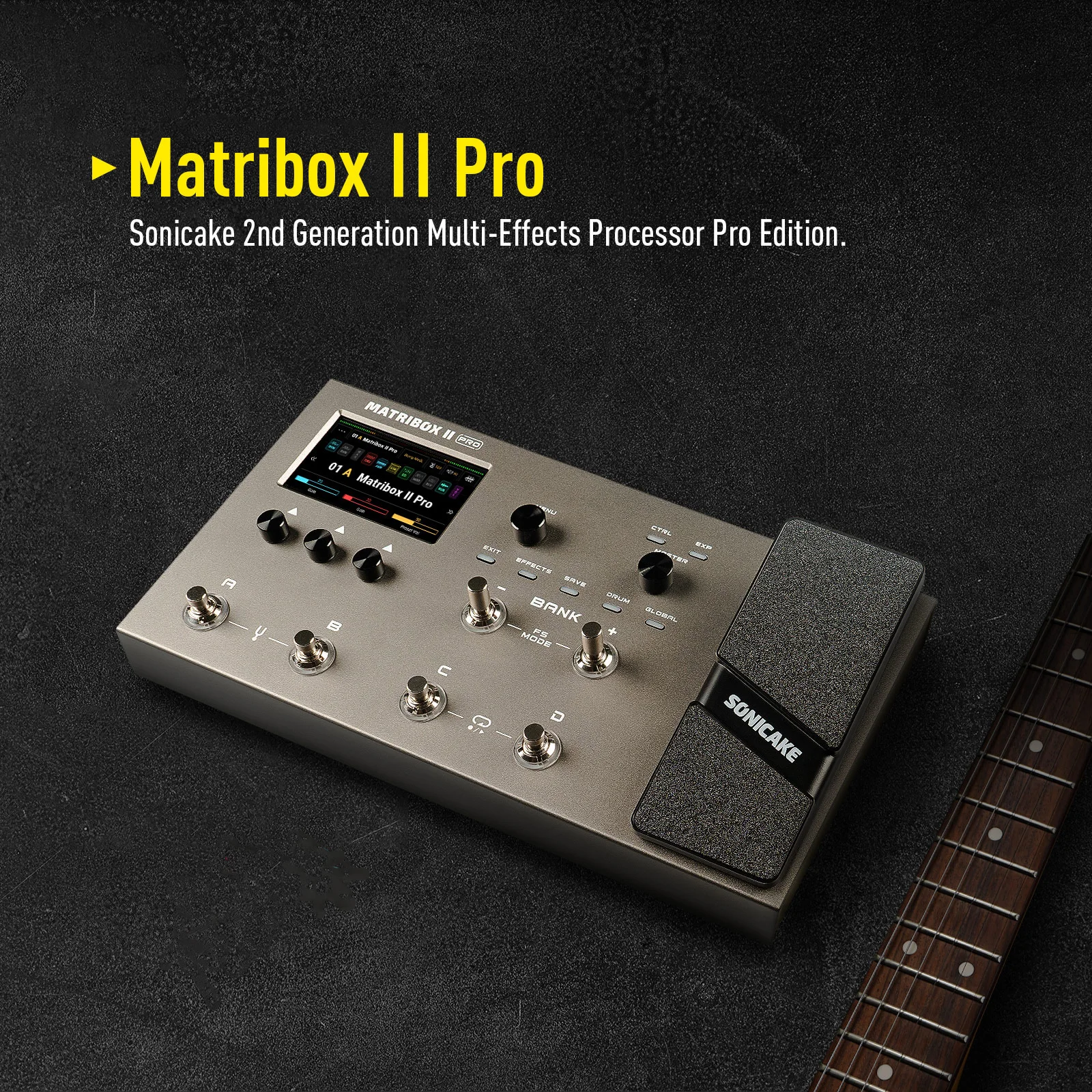 SONICAKE Matribox II Pro 4.3“ color touch screen Guitar Bass Amp Modeling IR Multi-Effects with Expression Pedal QME-200 Gifts