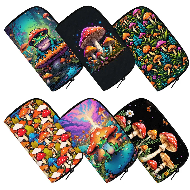 Fantasy Mushroom Butterfly Frog Graphic Print Wallet Women Coin Money Bags Long Credit Card Holder Small Storage Bag Clutch Gift